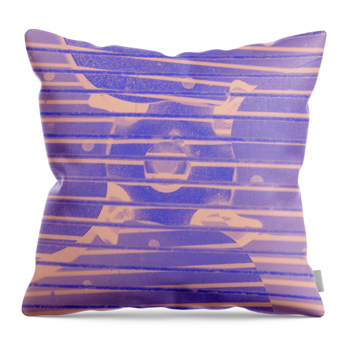 Fan Throw Pillow featuring the photograph Close up of Old Fan Peach and Light Purple Gradient by Ali Baucom