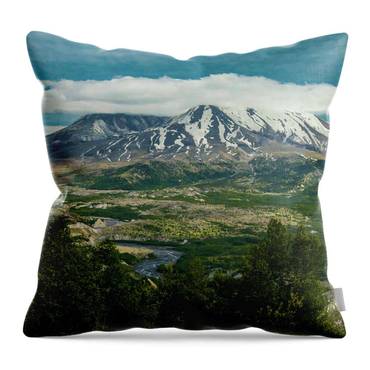 Mount St Helens Throw Pillow featuring the photograph Cloud Capped by Doug Scrima