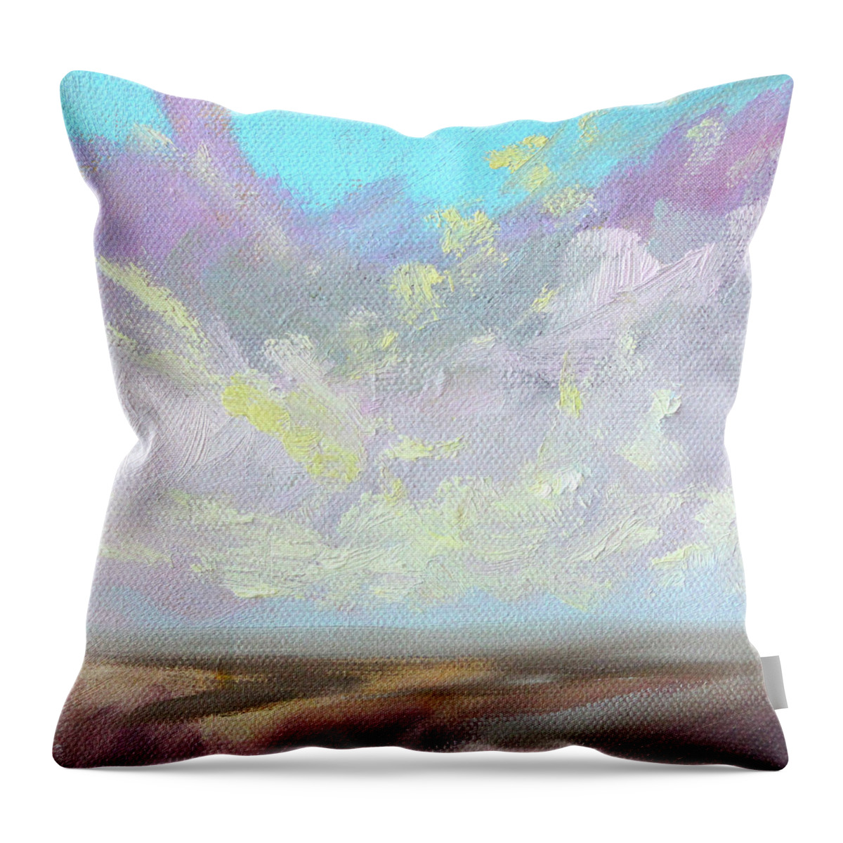Colorful Clouds Throw Pillow featuring the painting Cloud Color by Nancy Merkle