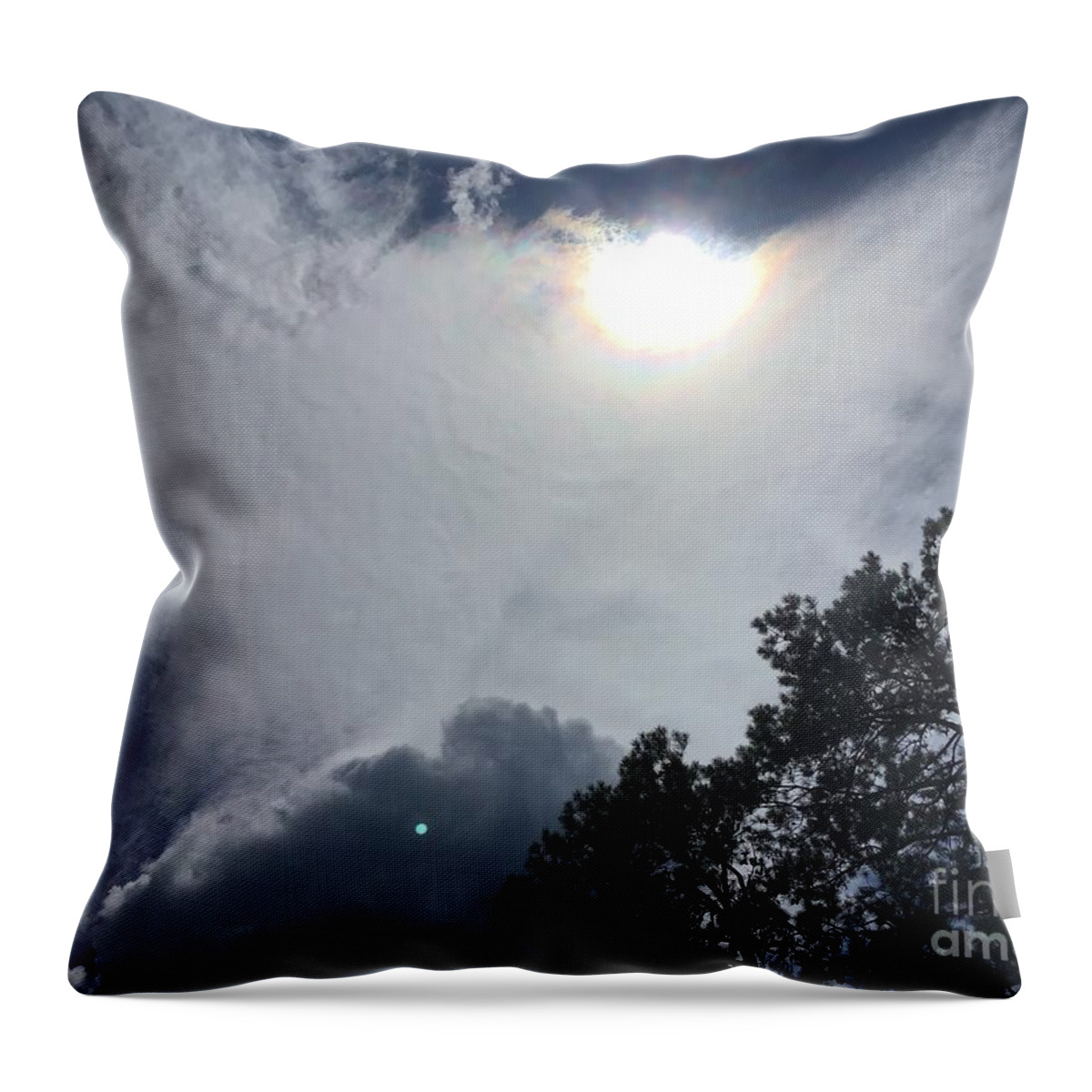 Clouds Throw Pillow featuring the photograph Radiant Cloud and Sun by Catherine Wilson