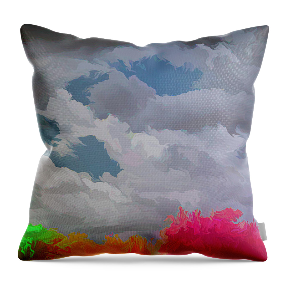 Acrylic Throw Pillow featuring the photograph Clouds out of my window by Alan Goldberg