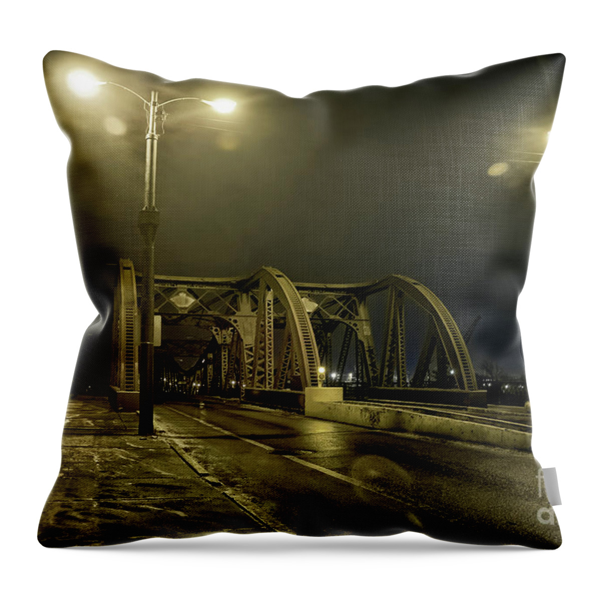 Bridge Throw Pillow featuring the photograph Clybourn Place Drawbridge by Bruno Passigatti