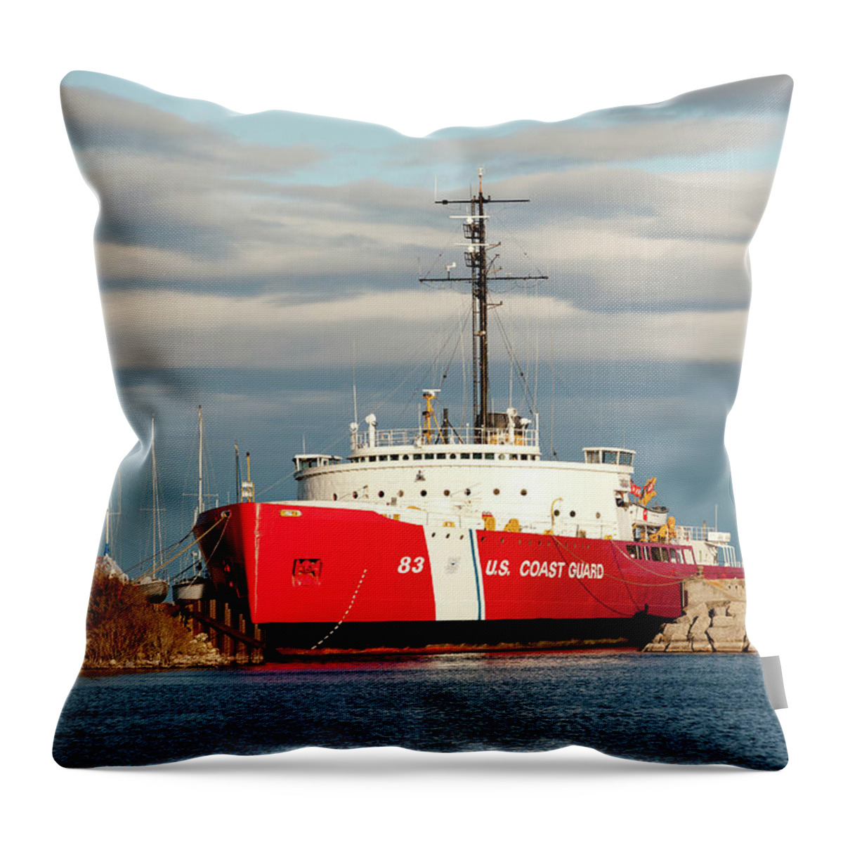 Coast Guard Throw Pillow featuring the photograph Coast Guard Ice Breaker Ship by Rich S