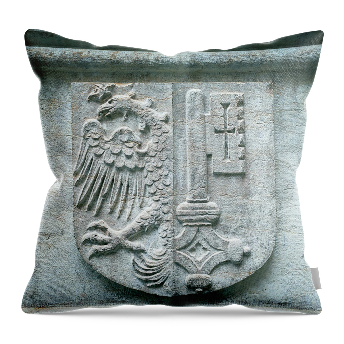 Crown Throw Pillow featuring the photograph Coat of arms of Geneva, Switzerland by Benoit Bruchez