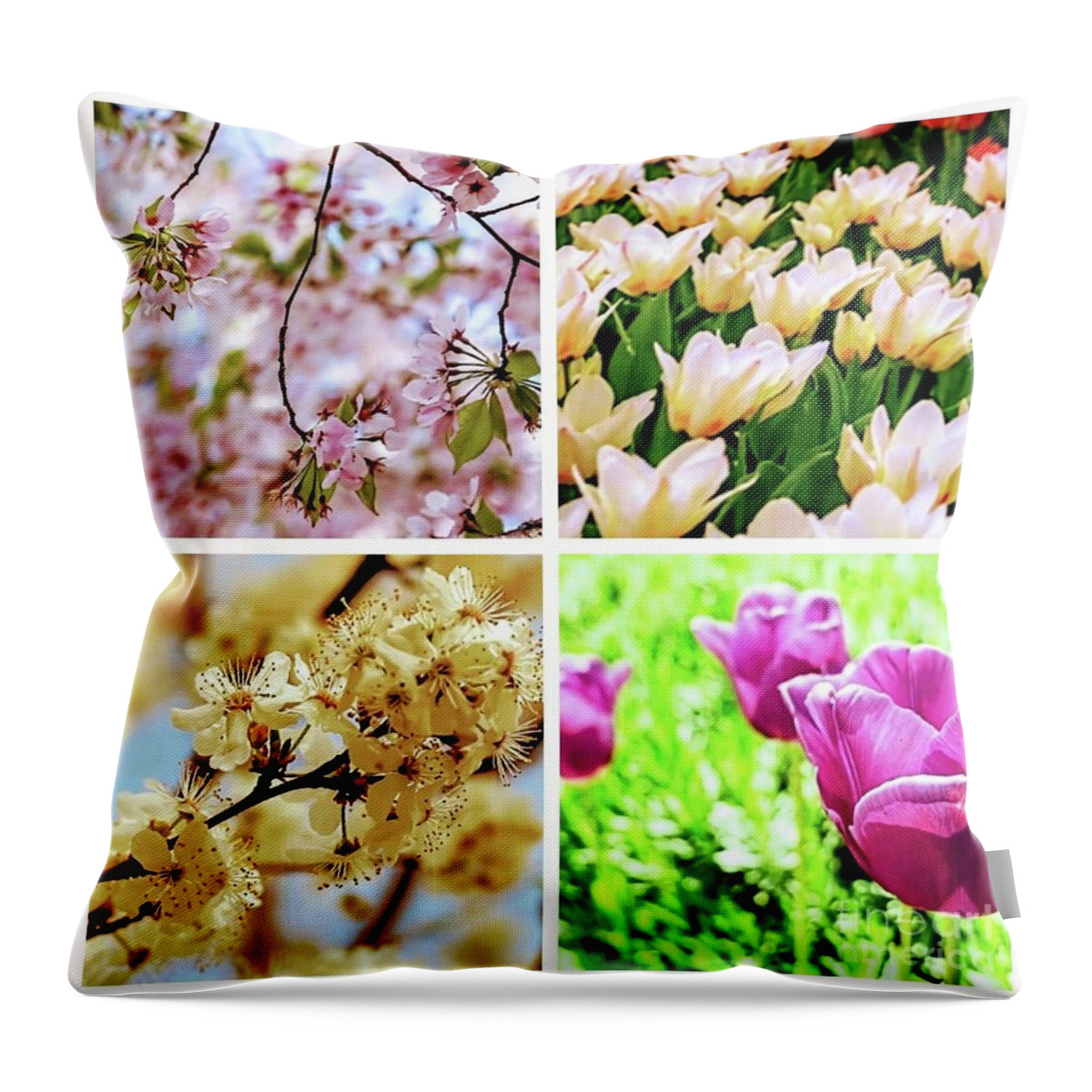Flower Throw Pillow featuring the photograph Collage Flowers by Yvonne Padmos
