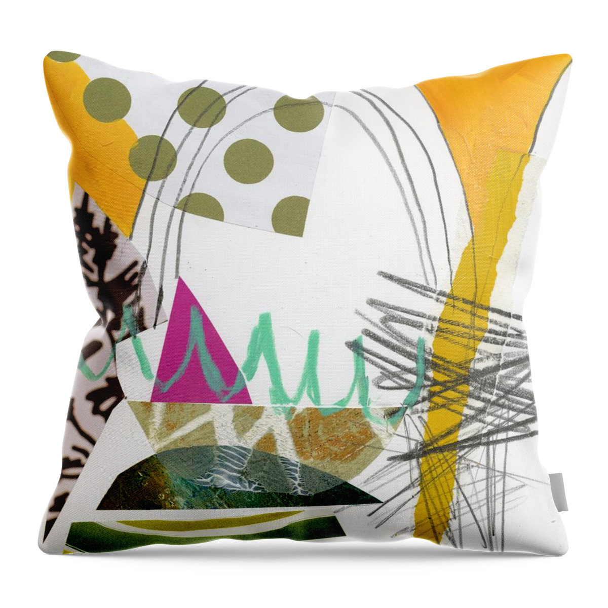 Abstract Art Throw Pillow featuring the painting Collage Study #1 by Jane Davies