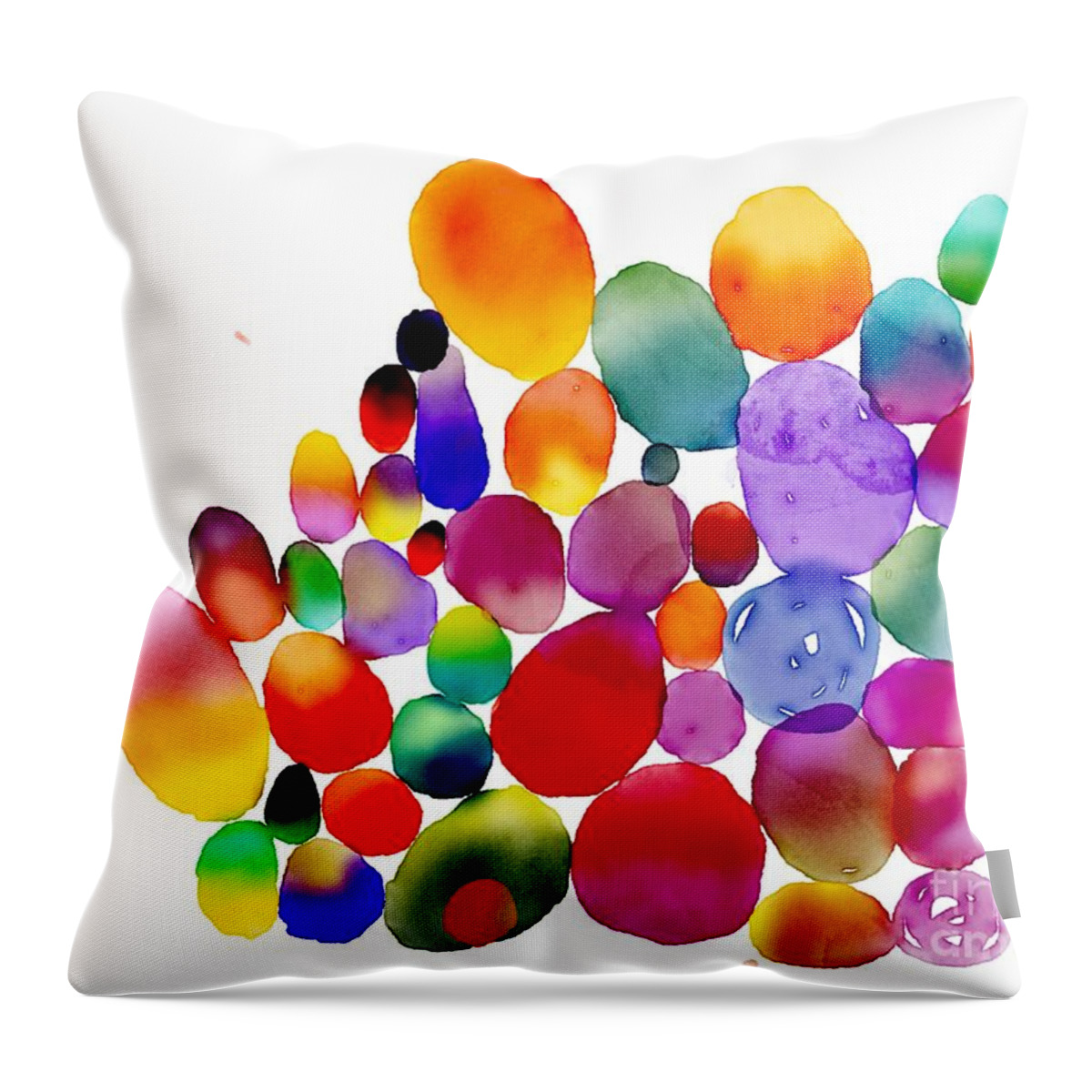 Color Throw Pillow featuring the digital art Color Bubbles by Joe Roache