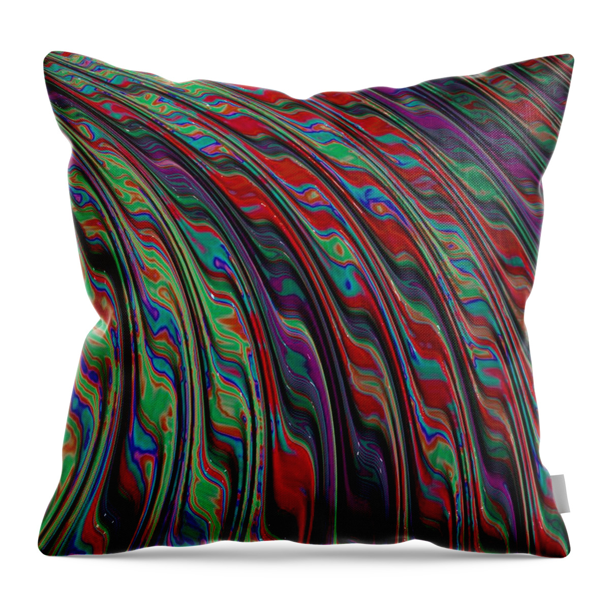 Marbled Throw Pillow featuring the digital art Color Curves by Bonnie Bruno