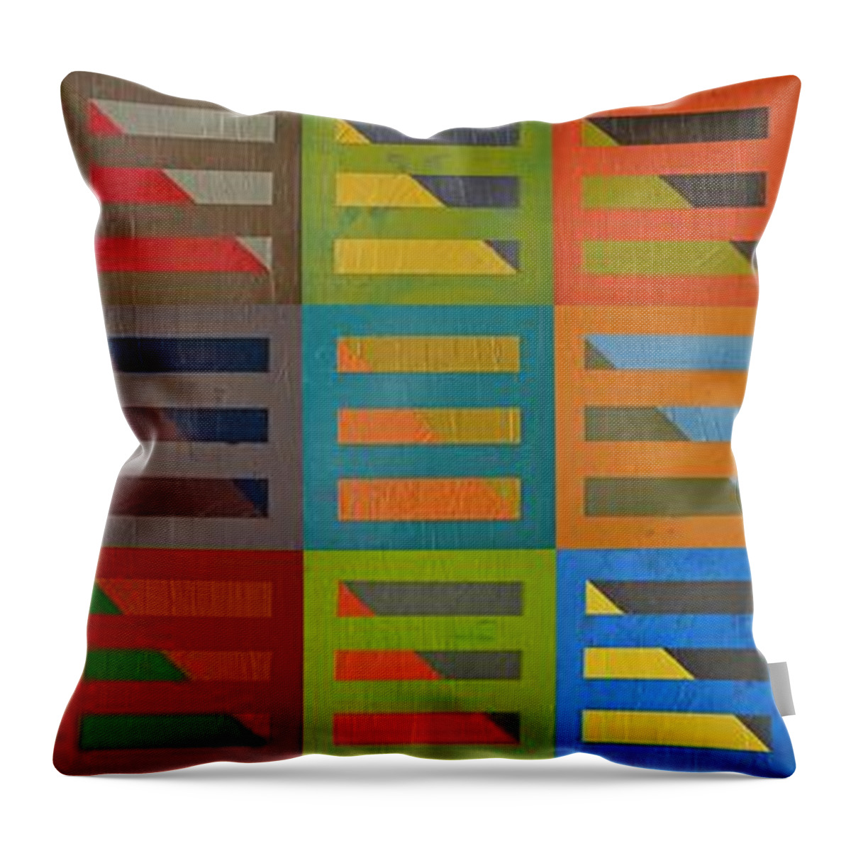 Abstract Throw Pillow featuring the painting Color Grid Study 1.0 by Michelle Calkins