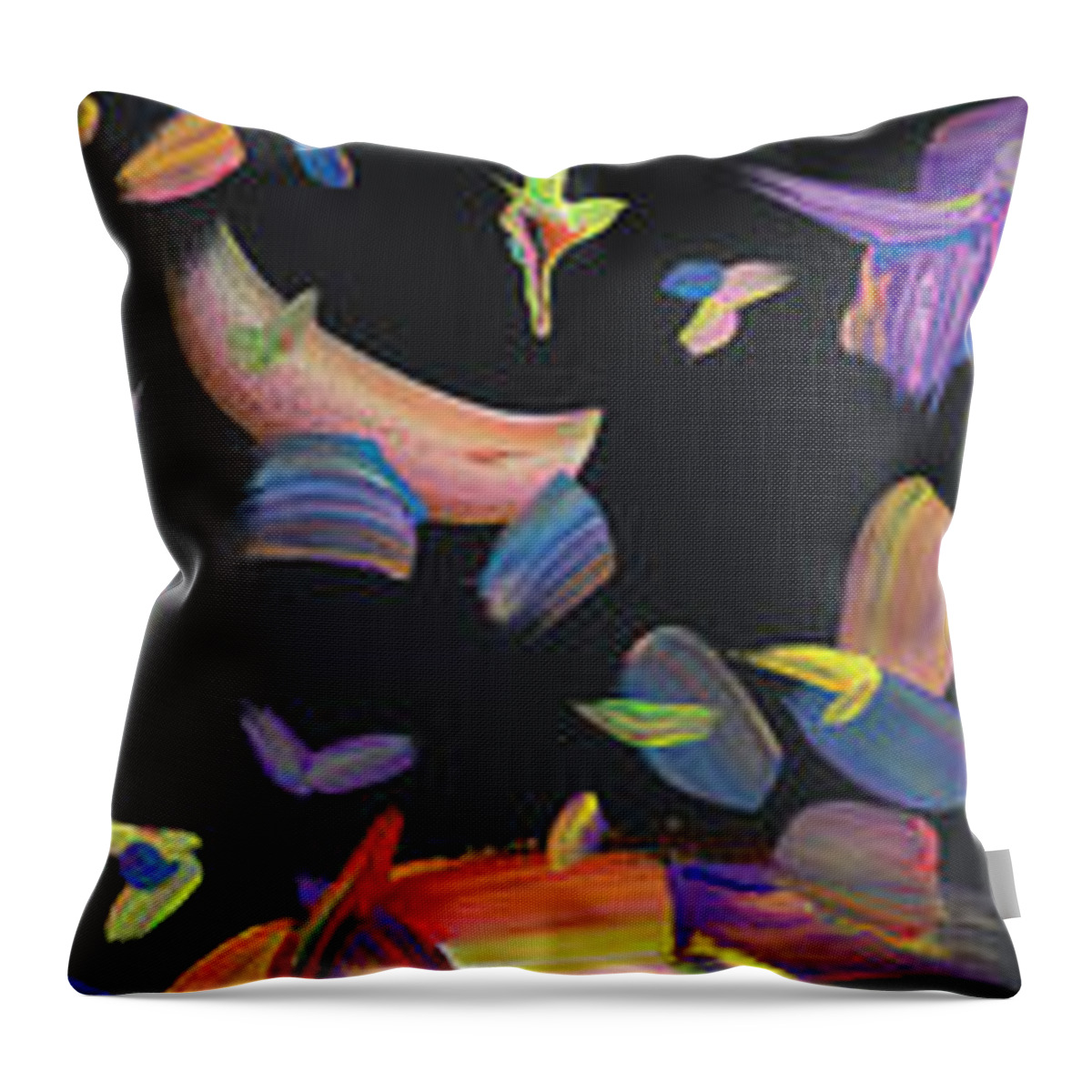 Abstract Throw Pillow featuring the painting Color in Flight by James W Johnson