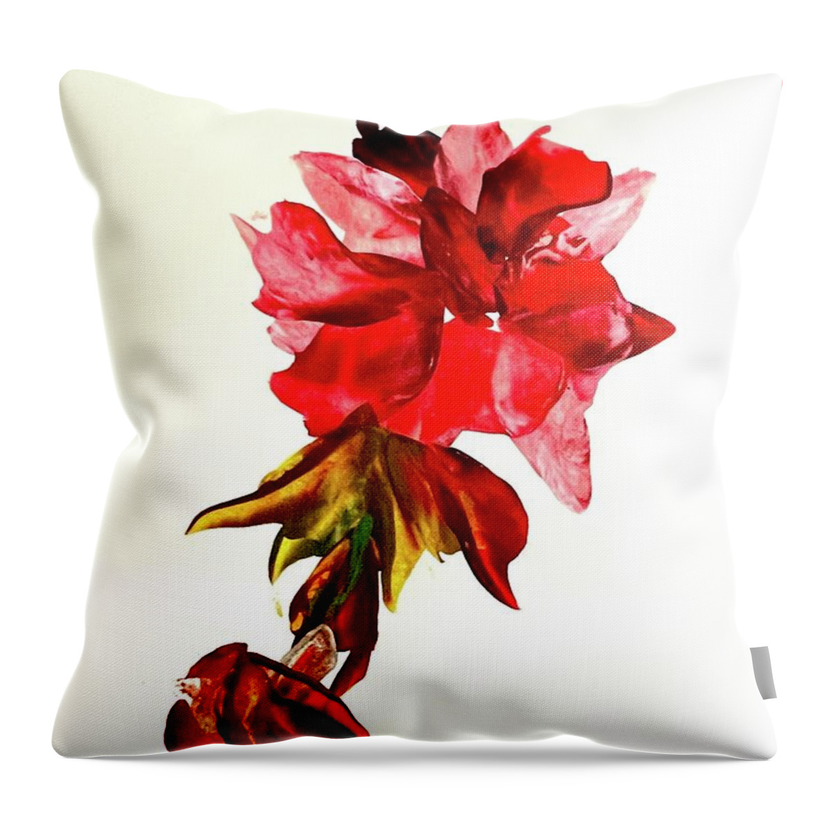 Encaustic Throw Pillow featuring the painting Color Me Red by Tommy McDonell