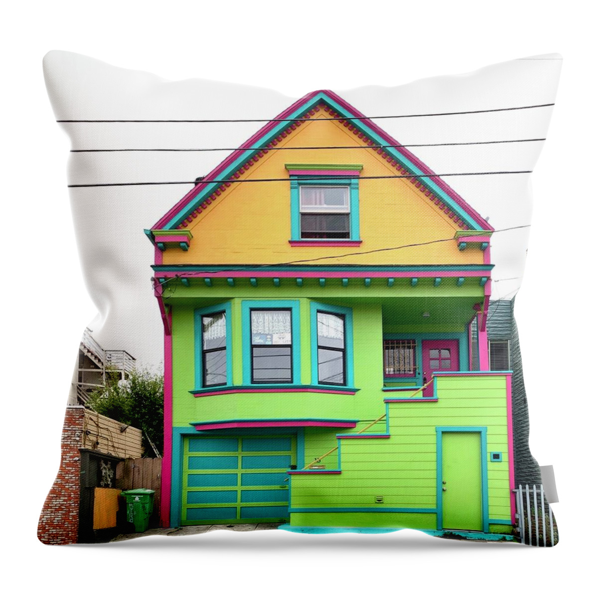  Throw Pillow featuring the photograph Color Pop House by Julie Gebhardt