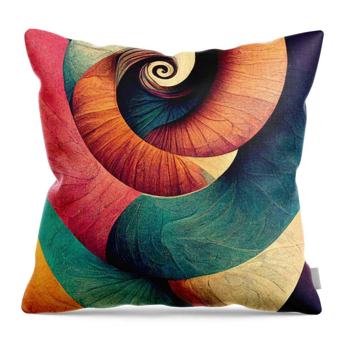 Spiral Throw Pillow featuring the digital art Color spirals by Sabantha