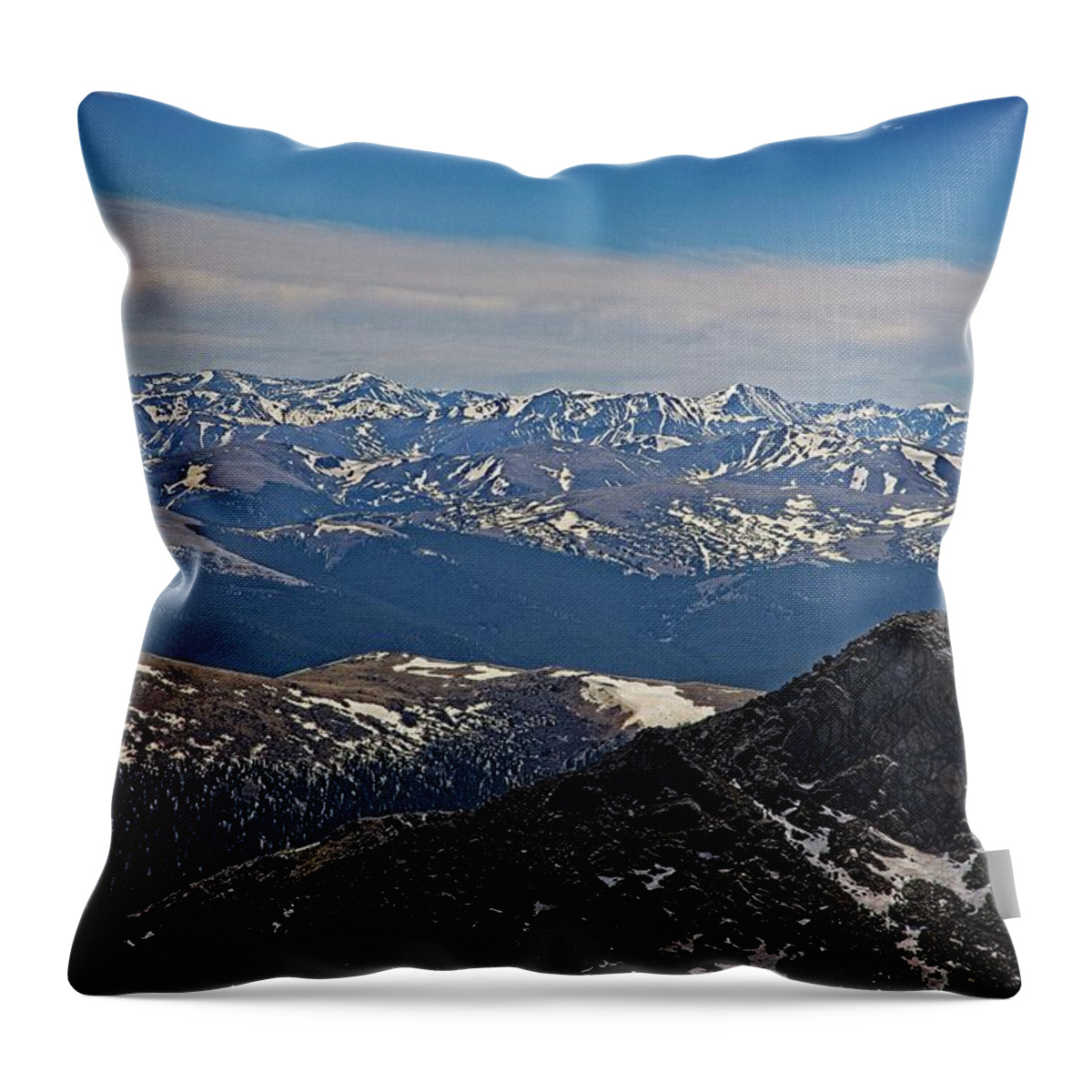 Colorado Throw Pillow featuring the photograph Colorado Front Range from Mt. Evans by Ronald Lutz