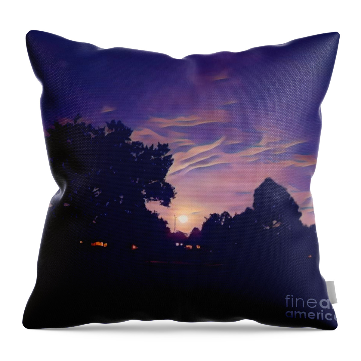 Colorado Throw Pillow featuring the digital art Colorado Full Moon Sky by Mars Besso