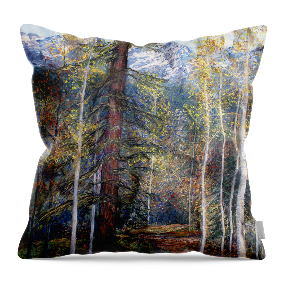 Mixed Media Throw Pillow featuring the photograph Colorado High In Fall by Linda Goodman