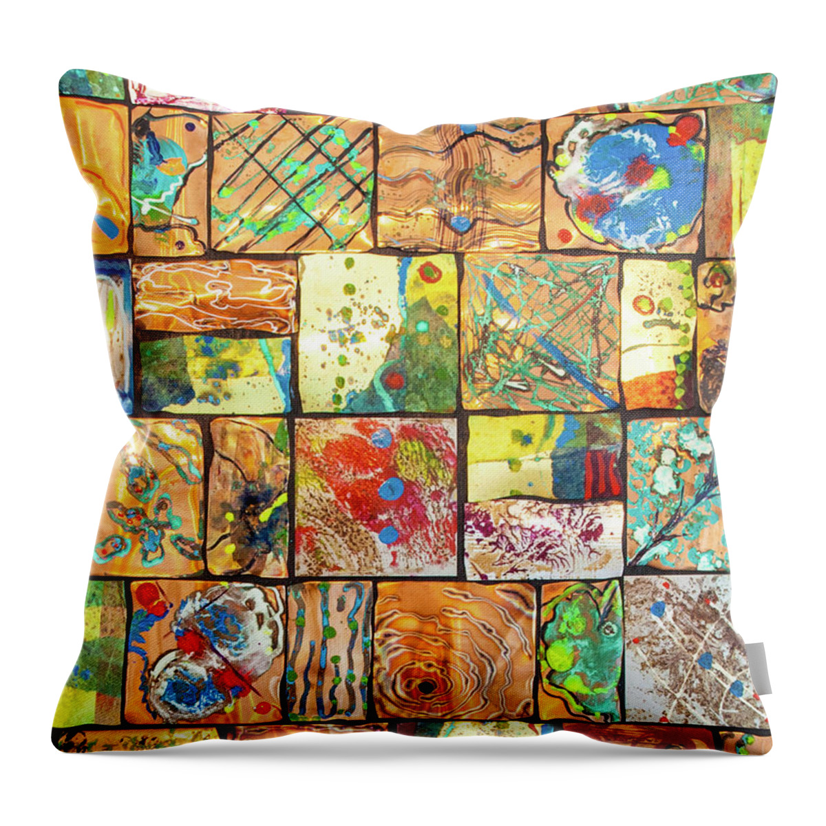 Abstract Throw Pillow featuring the photograph Colorful Abstract Squares by Jo Ann Tomaselli