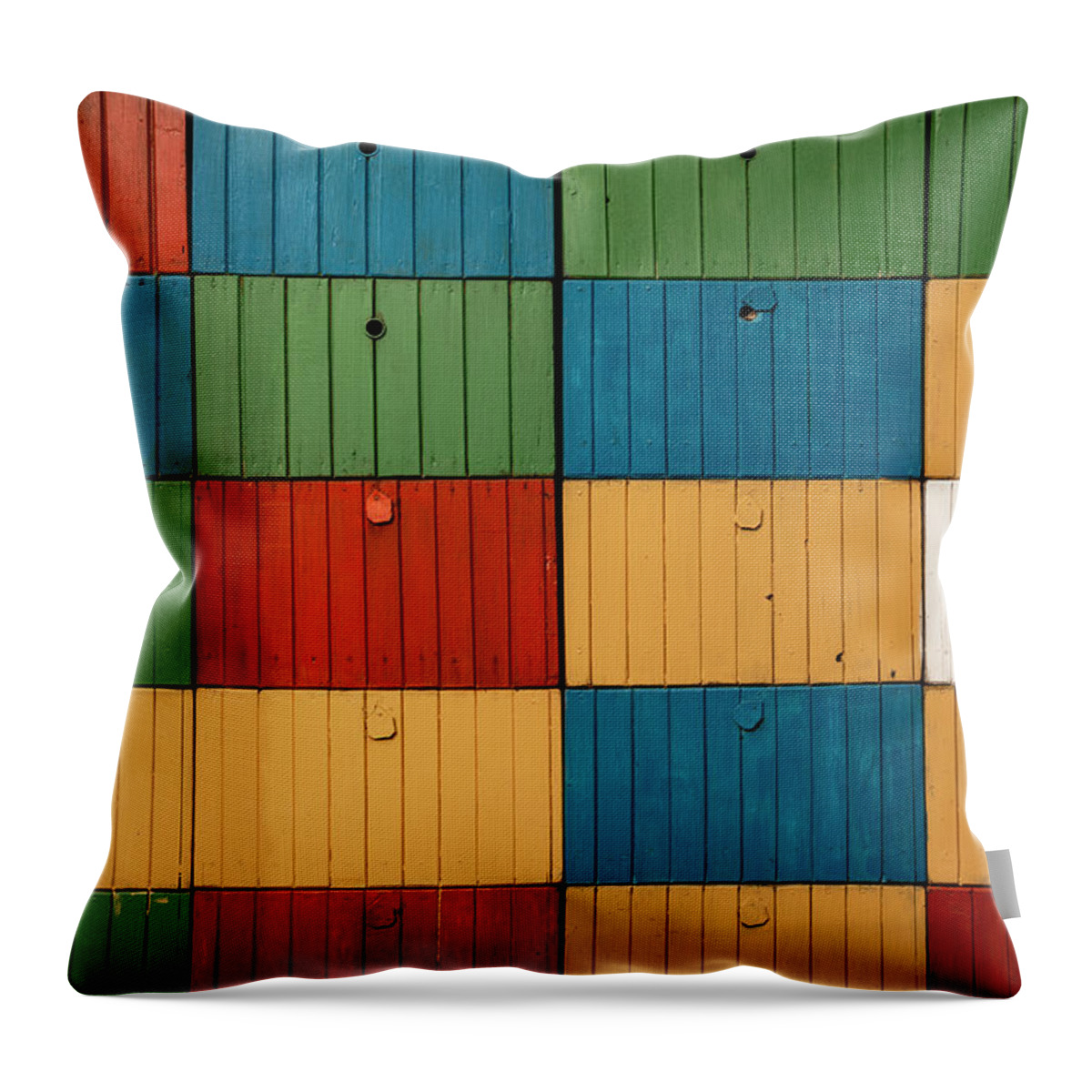 Colorful Throw Pillow featuring the photograph Colorful Beehives - Fine Art Photography Print by Martin Vorel Minimalist Photography