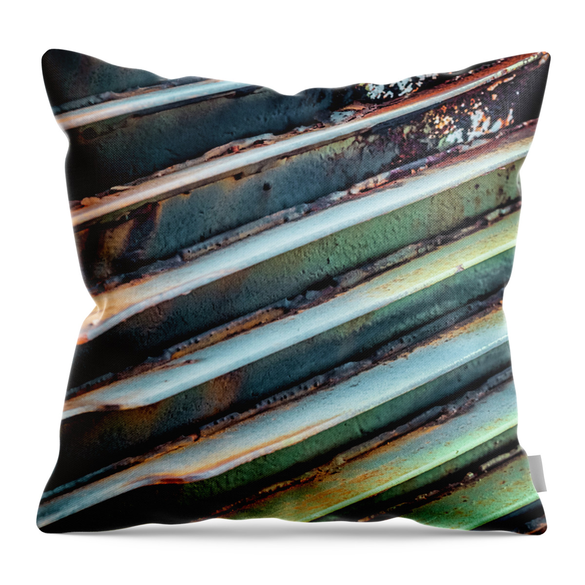 Abstract Throw Pillow featuring the photograph Colorful Corrosion by Christi Kraft