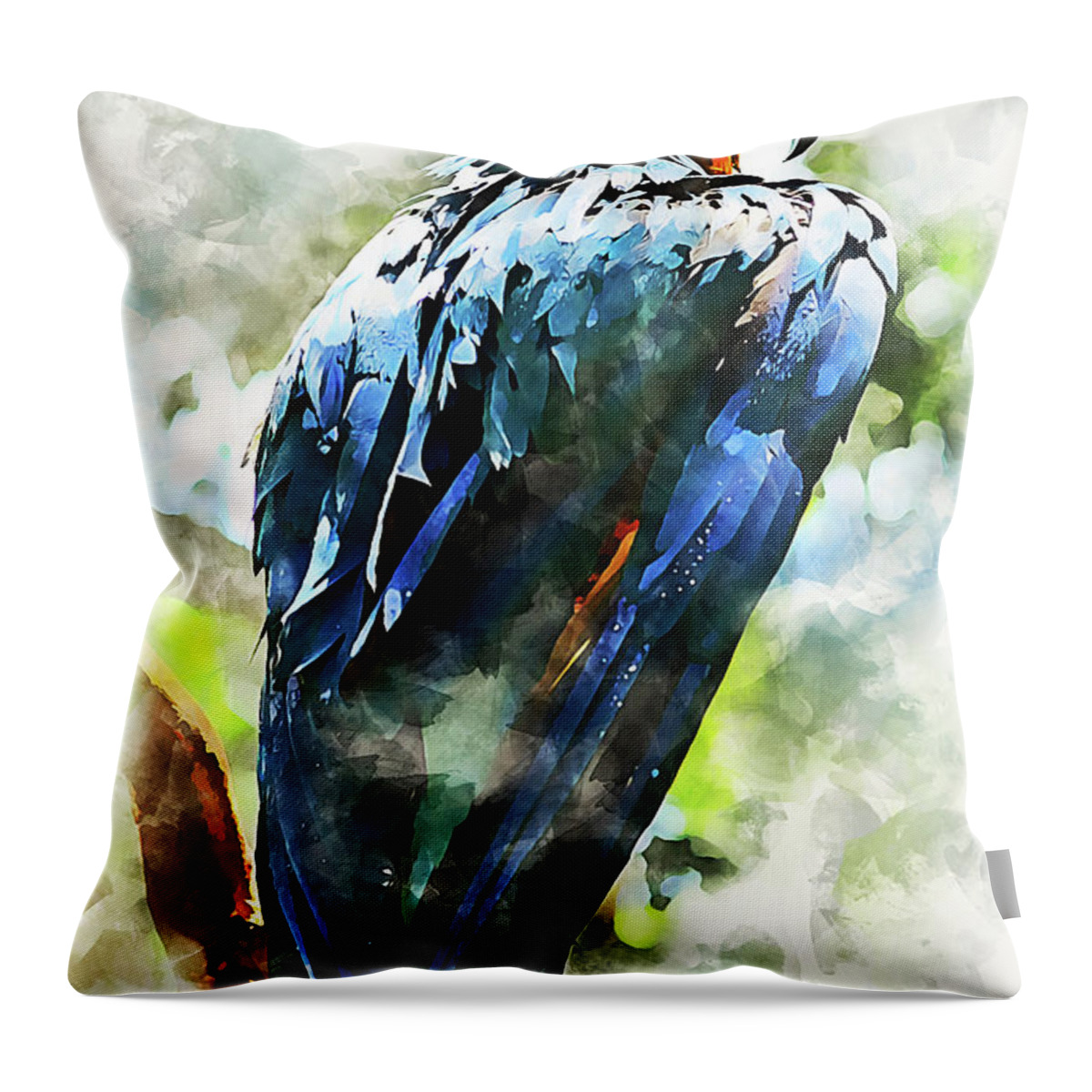 Exotic Bird Throw Pillow featuring the painting Colorful Parrot - 20 by AM FineArtPrints