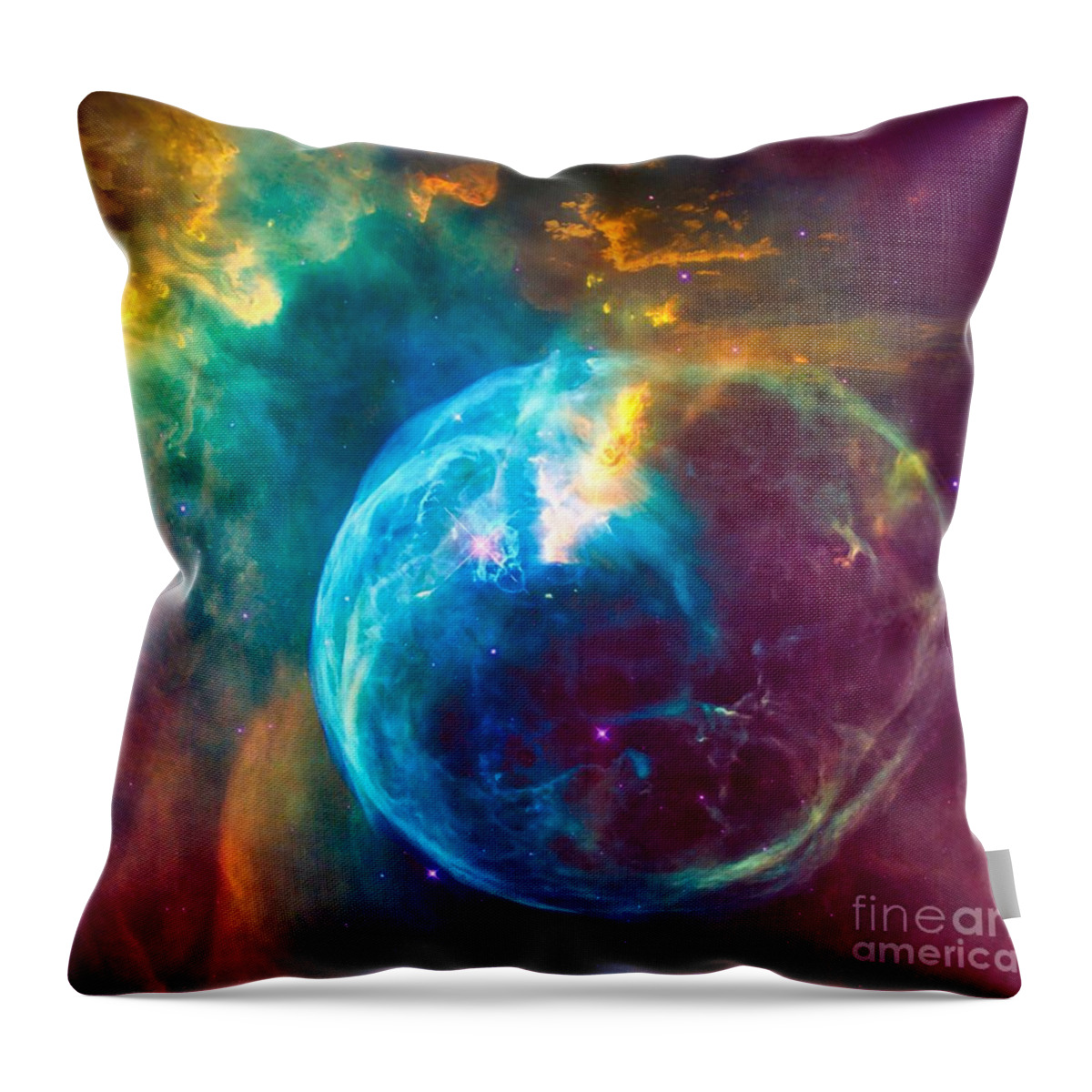 Nebula Throw Pillow featuring the photograph Colorful Wall Art Nebula by Stefano Senise