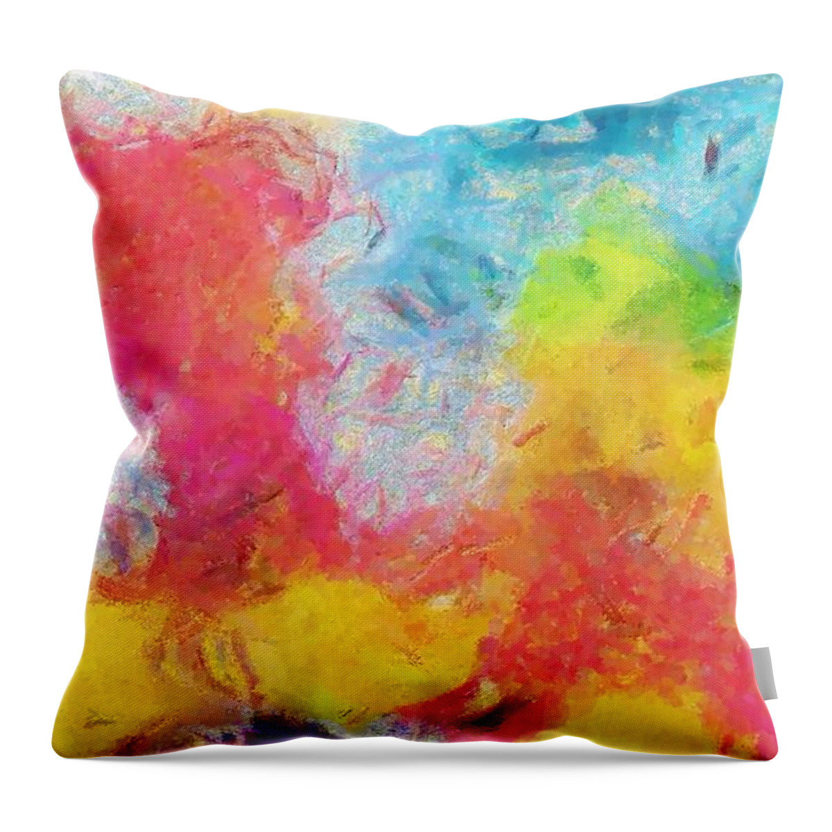 Complex Throw Pillow featuring the painting Colors over Colors 3 by Stefano Senise