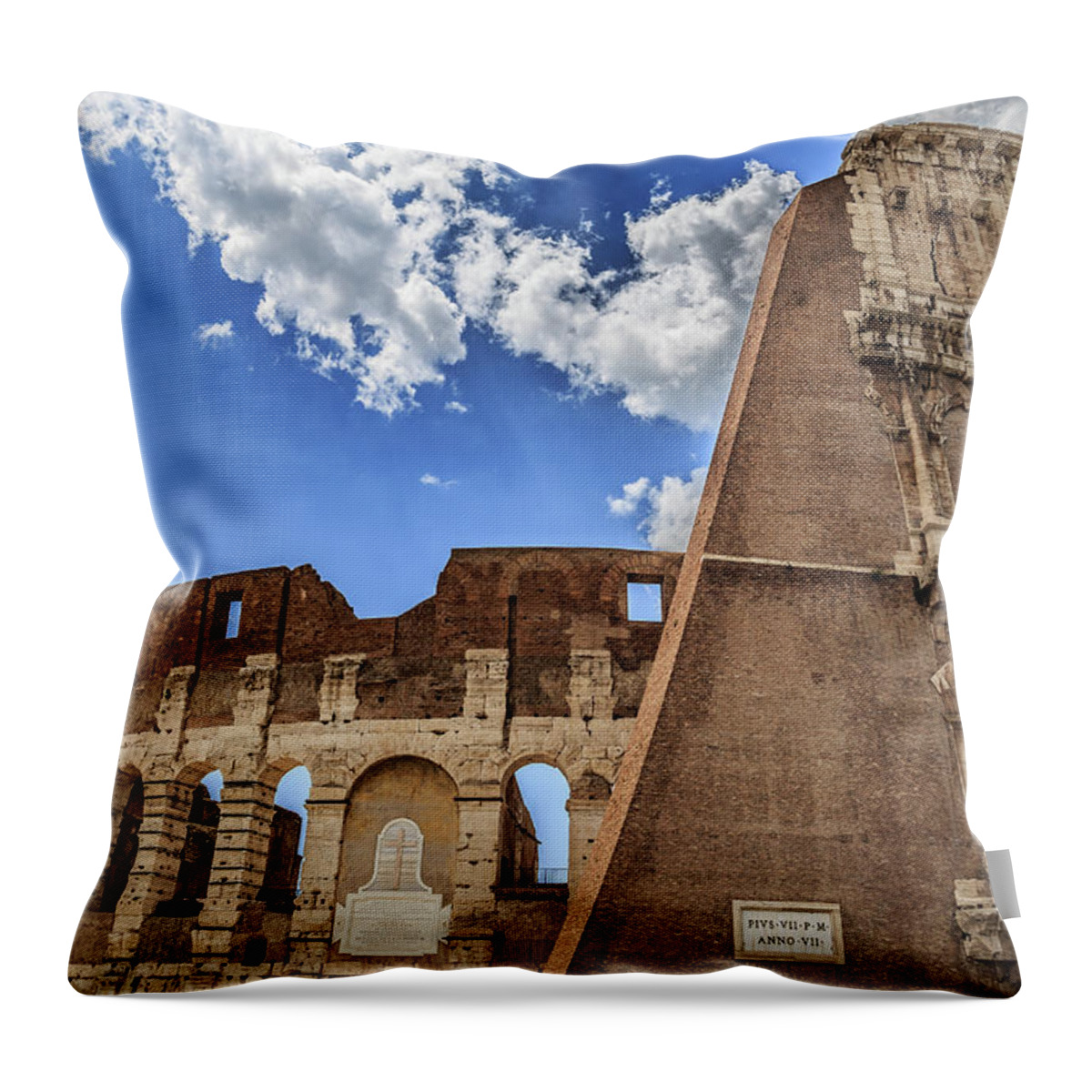 Amphitheatre Throw Pillow featuring the photograph Colosseum in Rome, Italy by Fabiano Di Paolo