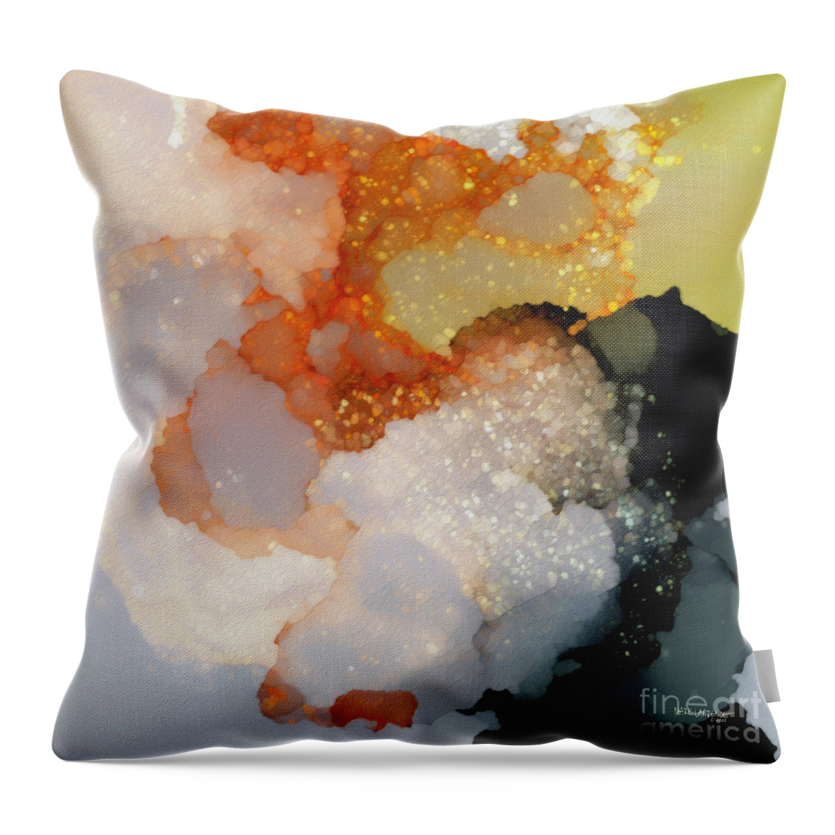White Throw Pillow featuring the painting Colossians 1 9. Be Spirit Filled by Mark Lawrence