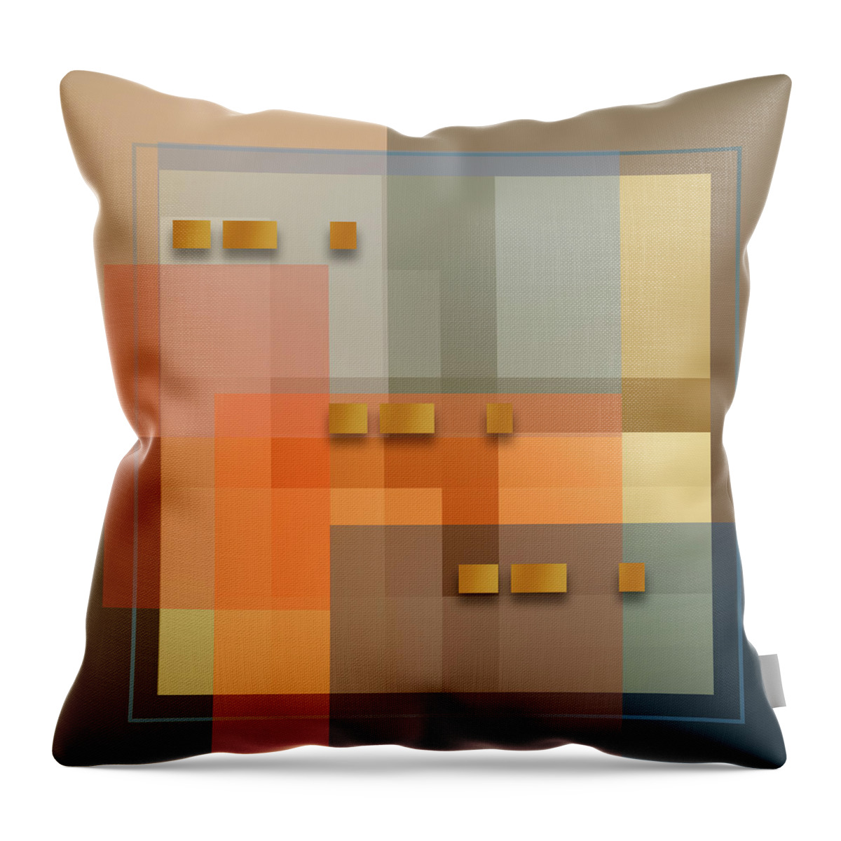 Modern Throw Pillow featuring the digital art Colourful Squares by Andrew Penman