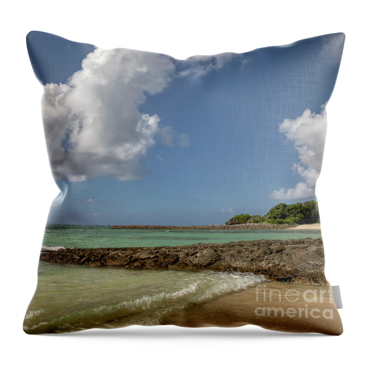 Seascape Throw Pillow featuring the photograph Come On In by Rebecca Caroline Photography