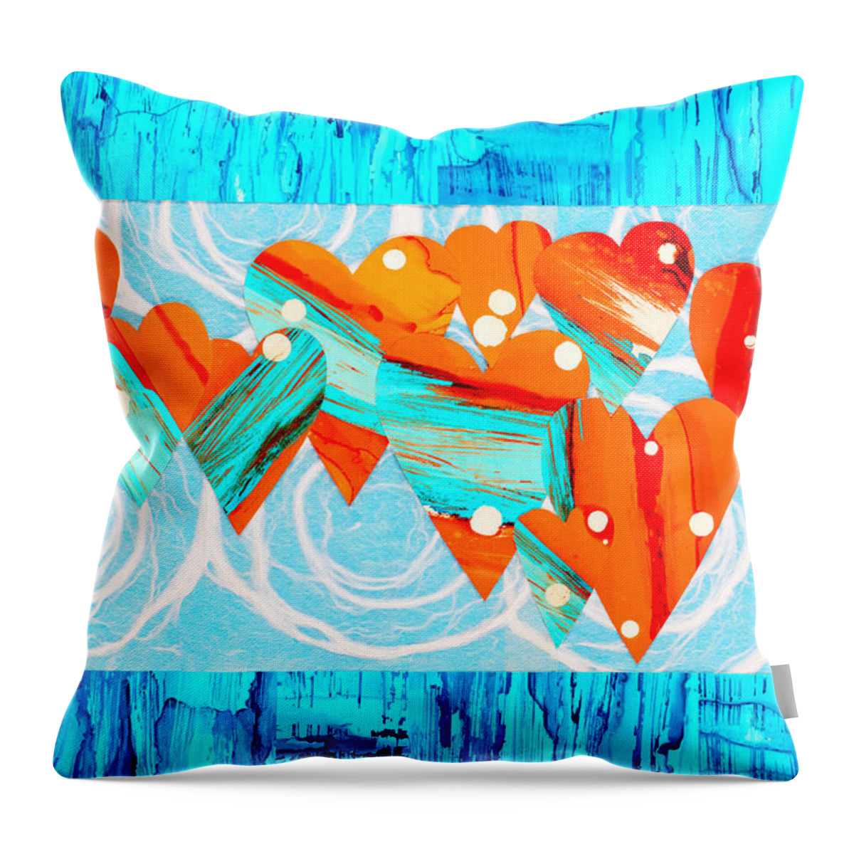 Complementary Throw Pillow featuring the mixed media Complementary Love by Rahdne Zola