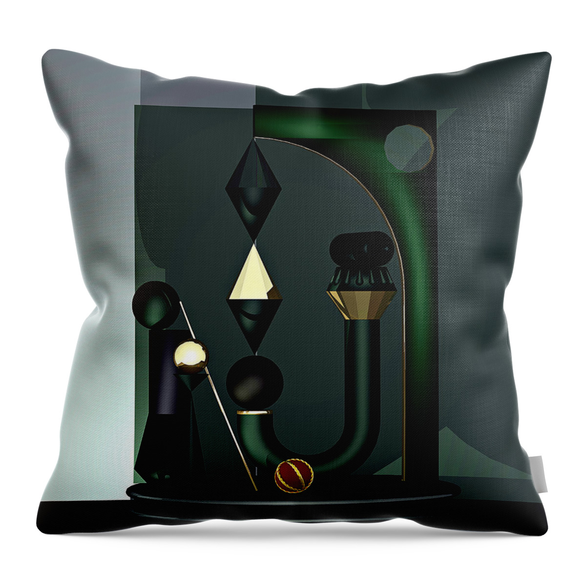Abstract Throw Pillow featuring the photograph Composition 022 forest green by Andrei SKY