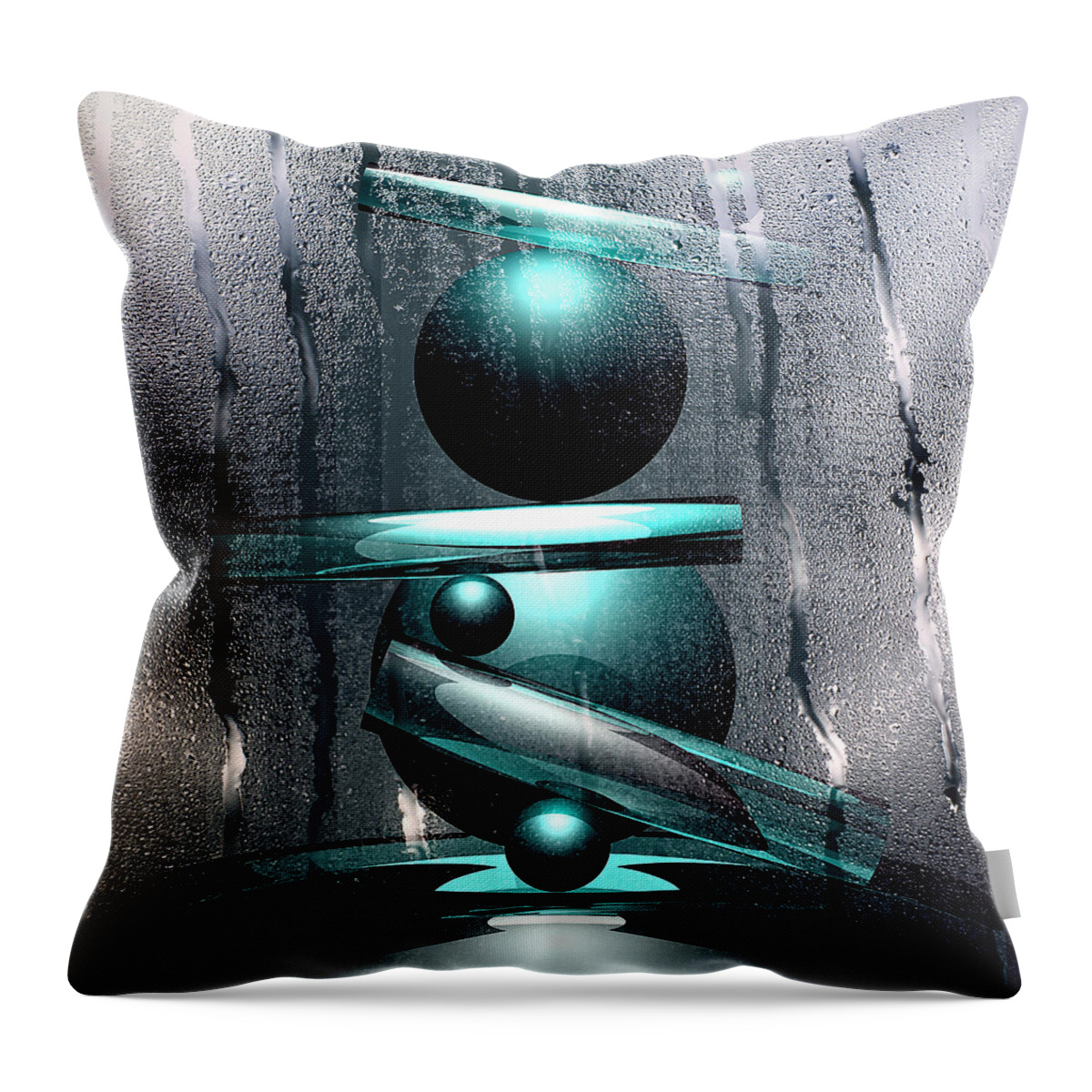 3d Throw Pillow featuring the digital art Composition 060 foggy by Andrei SKY