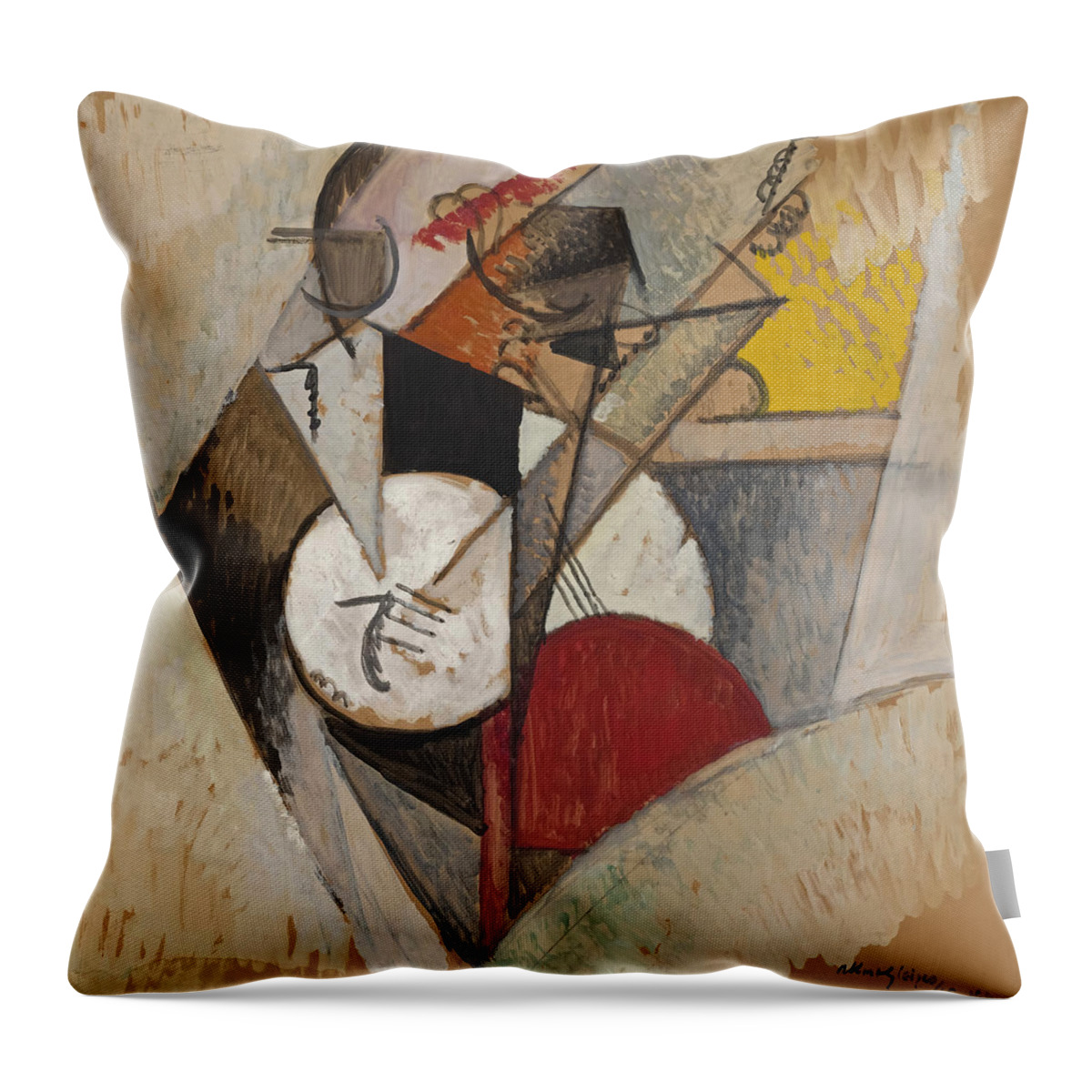 Albert Gleizes Throw Pillow featuring the painting Composition for Jazz by Albert Gleizes by Mango Art