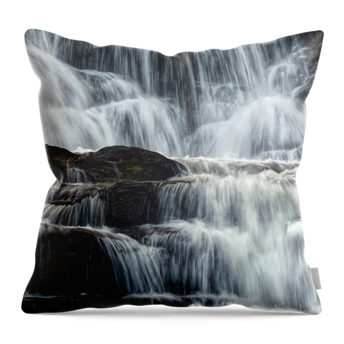 Conasauga Falls Throw Pillow featuring the photograph Conasauga Waterfall 6 by Phil Perkins