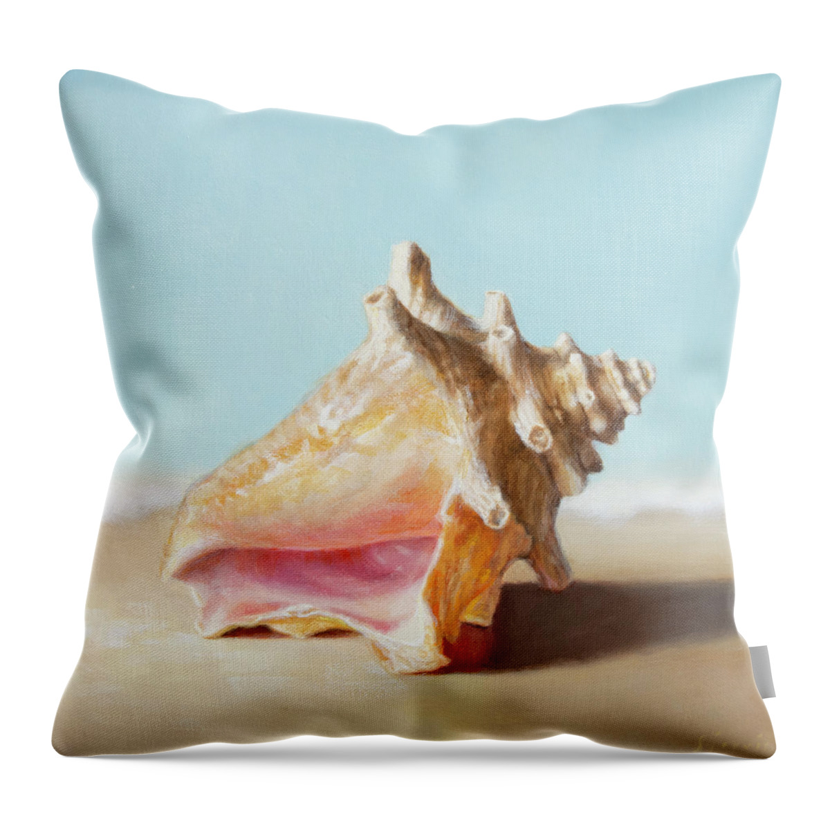 Shell Throw Pillow featuring the painting Conch by Susan N Jarvis