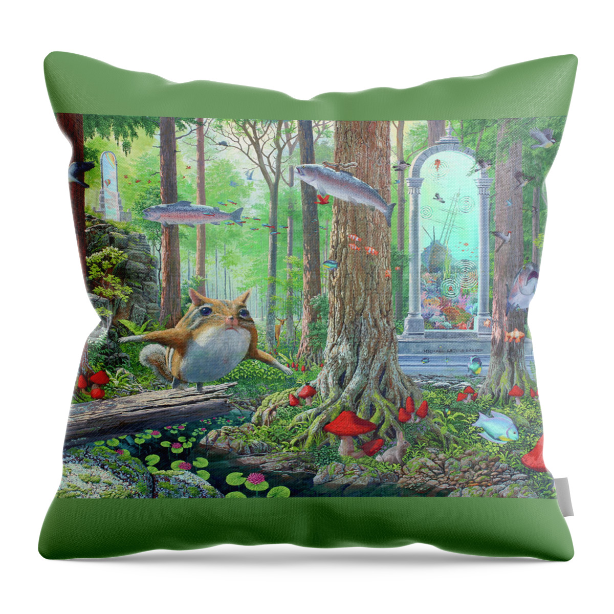 Portal Throw Pillow featuring the painting Confusion by Michael Goguen