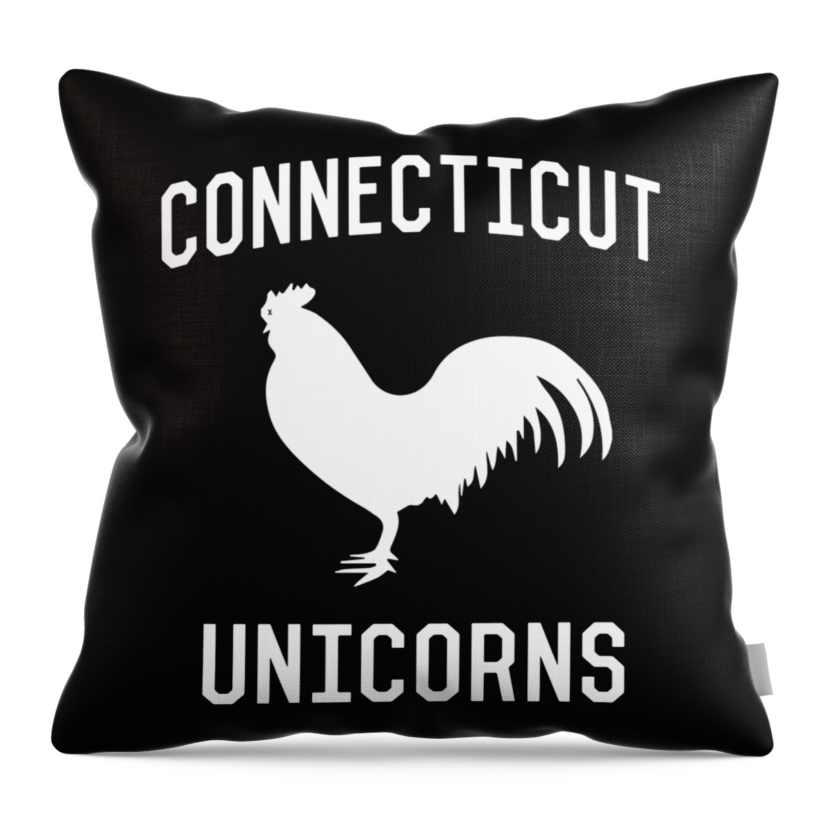 Funny Throw Pillow featuring the digital art Connecticut Unicorns by Flippin Sweet Gear