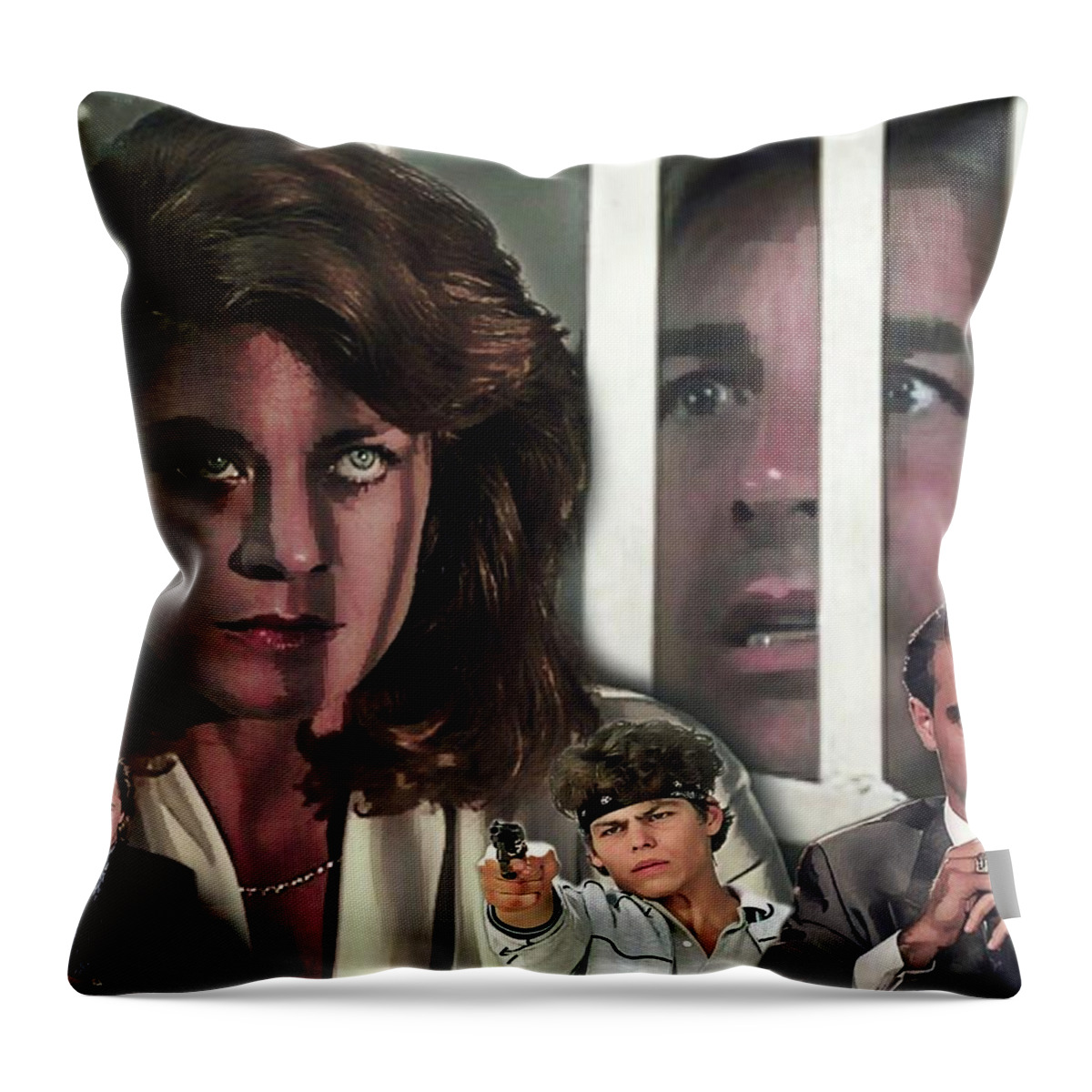 Miami Vice Throw Pillow featuring the digital art Contempt of Court 2 by Mark Baranowski