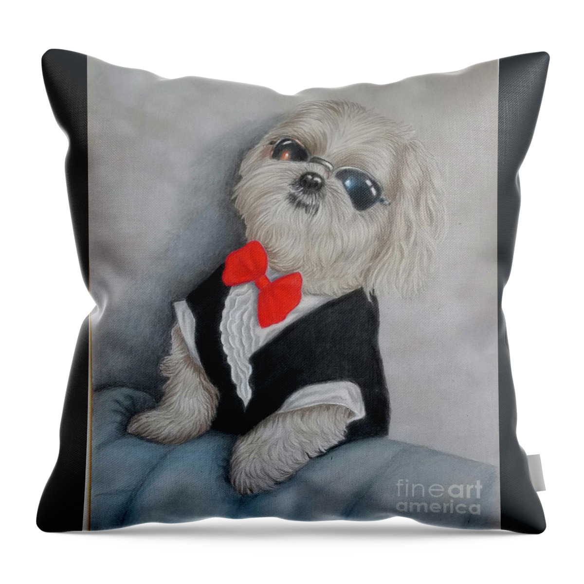 Cool Dude Throw Pillow featuring the drawing Cool Dude by Lorraine Foster