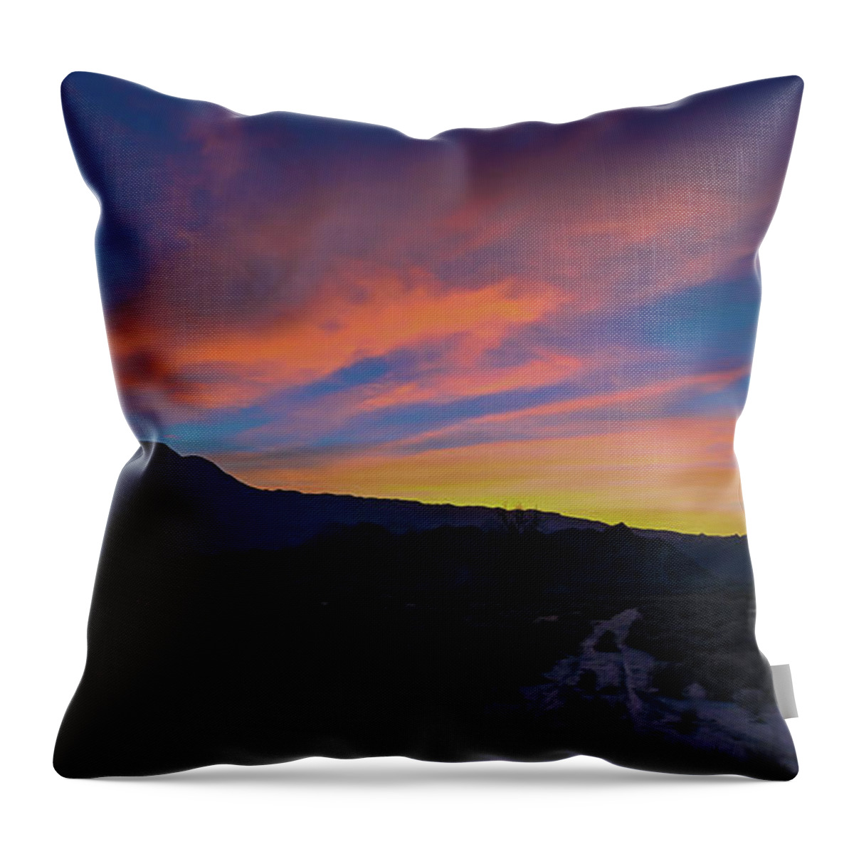 La Quinta Throw Pillow featuring the photograph Coral Mountain, La Quinta by Chris Casas