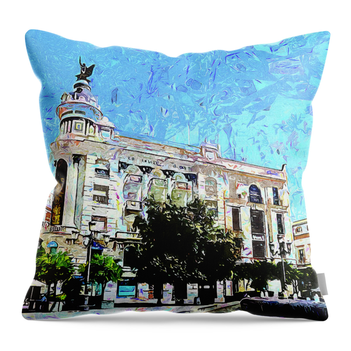 Cordoba Throw Pillow featuring the painting Cordoba, Andalusia - 06 by AM FineArtPrints
