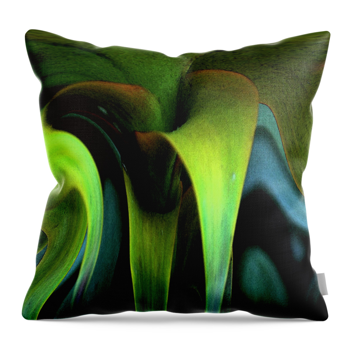 Green Throw Pillow featuring the photograph Cornflower Abstract No1 by Wayne King