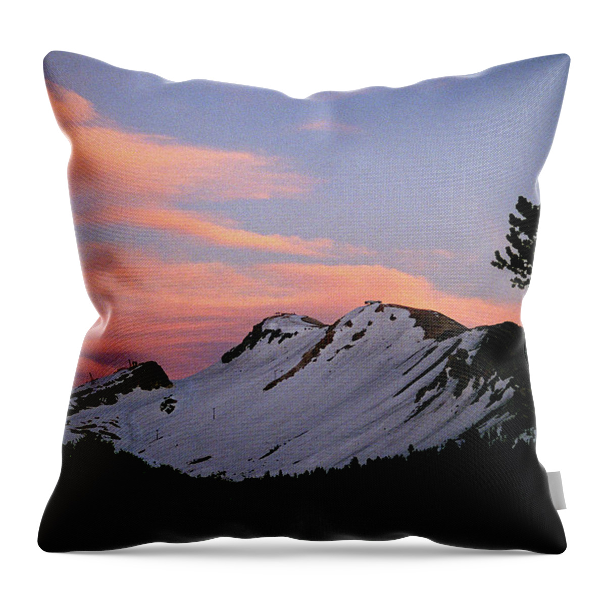 Cornice Throw Pillow featuring the photograph Cornice Afterglow - Mammoth Lakes by Bonnie Colgan