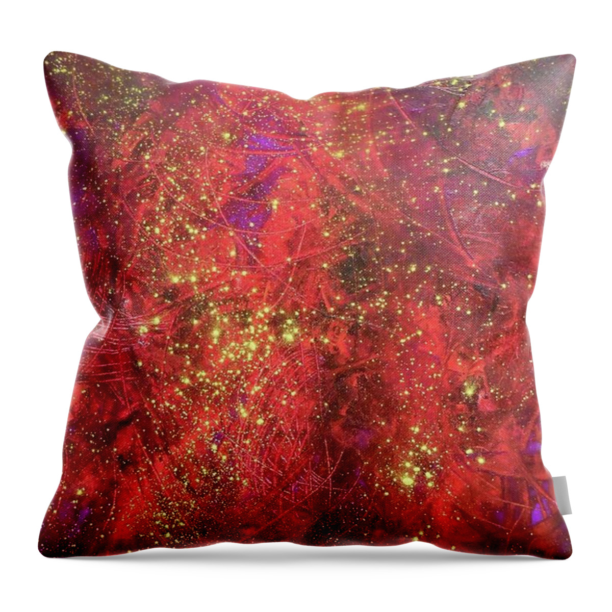 Abstract Throw Pillow featuring the painting Cosmos by Karen Lillard