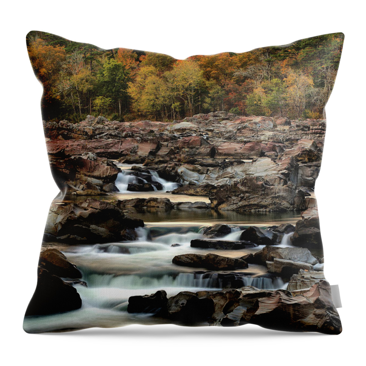  Throw Pillow featuring the photograph Cossatot New Fall Pic by William Rainey