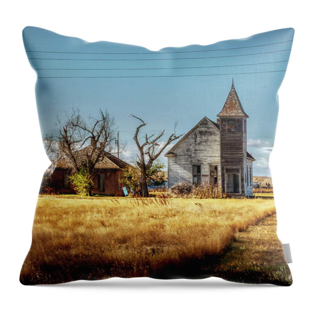 Cottonwood Throw Pillow featuring the photograph Cottonwood, South Dakota by Tatiana Travelways