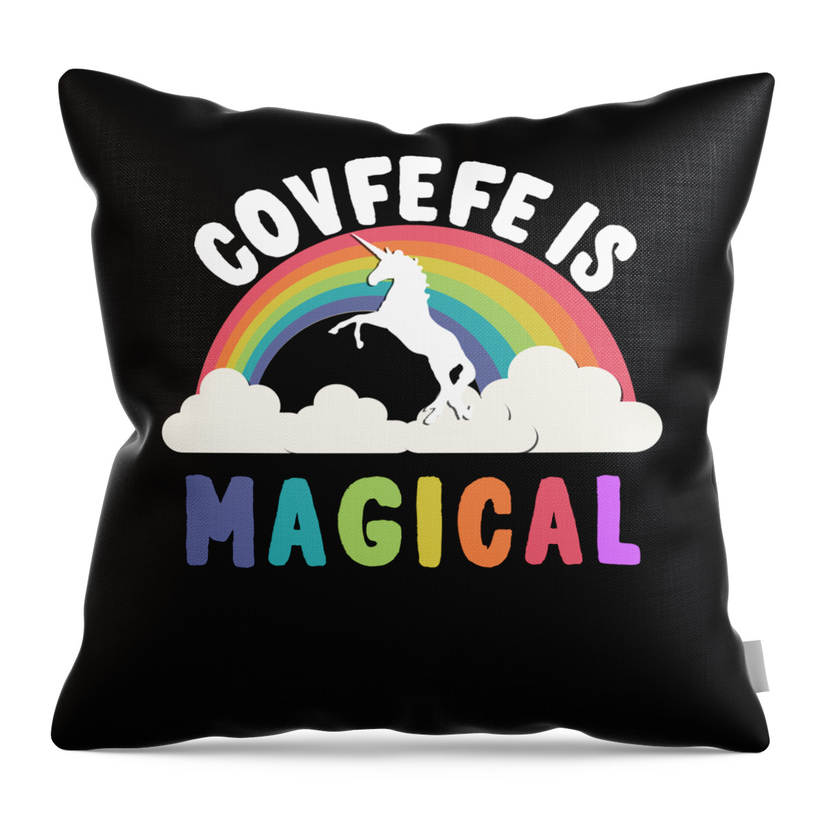 Funny Throw Pillow featuring the digital art Covfefe Is Magical by Flippin Sweet Gear