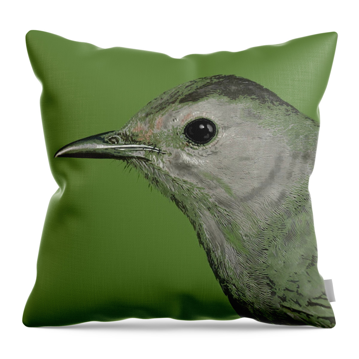 Nature Throw Pillow featuring the mixed media Cowbird by Judy Cuddehe