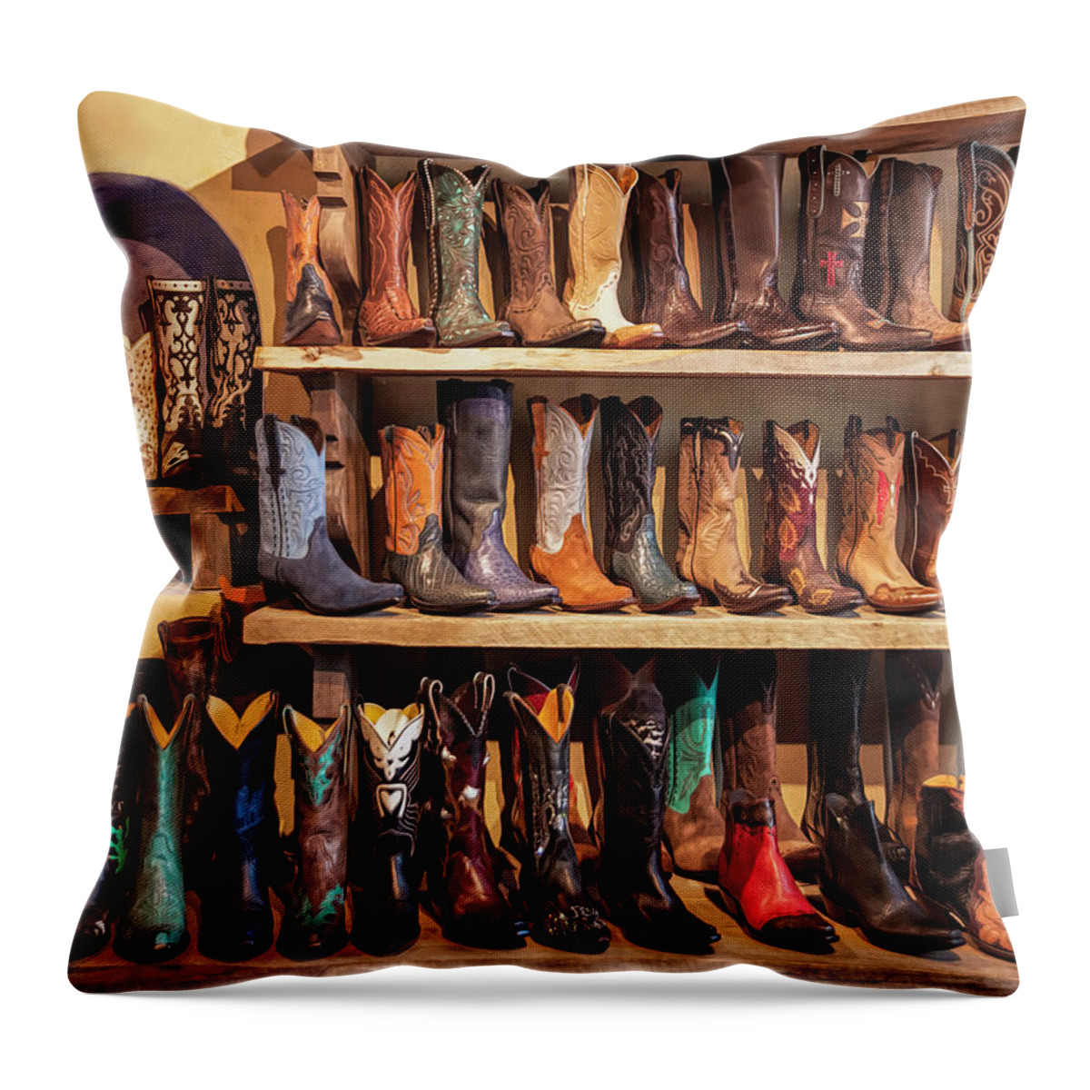 Boots Throw Pillow featuring the photograph Cowboy Boots by Ginger Stein